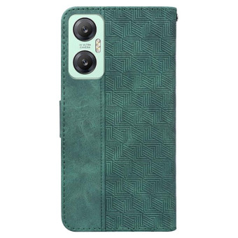 For Infinix Hot 20 5G Geometric Embossed Leather Phone Case(Green)
