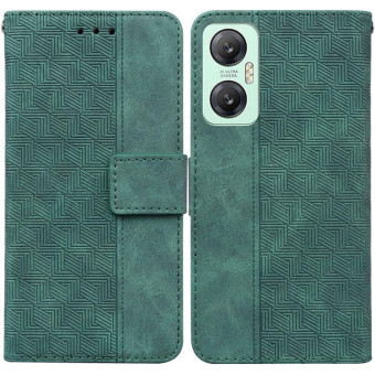 For Infinix Hot 20 5G Geometric Embossed Leather Phone Case(Green)
