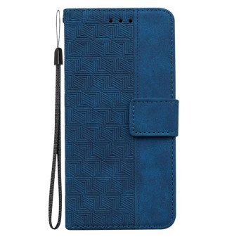 For Infinix Hot 20i Geometric Embossed Leather Phone Case(Blue)