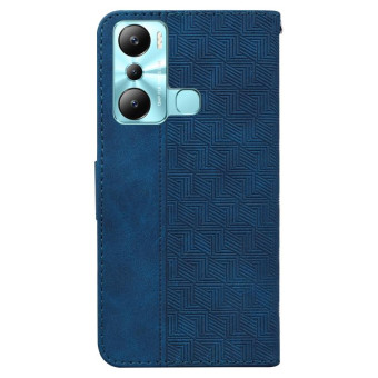 For Infinix Hot 20i Geometric Embossed Leather Phone Case(Blue)