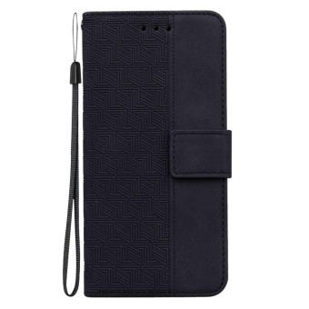 For Infinix Hot 20i Geometric Embossed Leather Phone Case(Black)