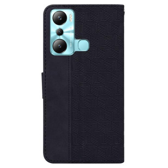 For Infinix Hot 20i Geometric Embossed Leather Phone Case(Black)