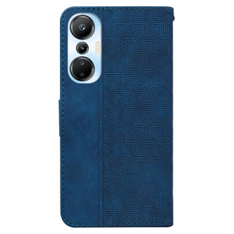 For Infinix Hot 20s Geometric Embossed Leather Phone Case(Blue)