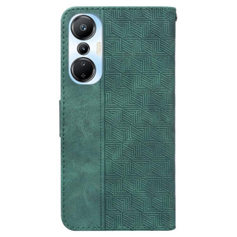 For Infinix Hot 20s Geometric Embossed Leather Phone Case(Green)