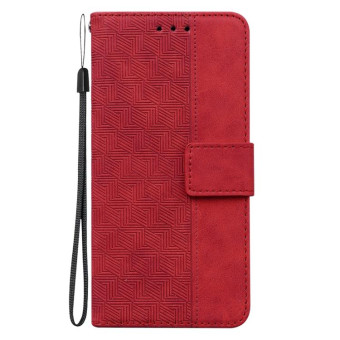 For Infinix Hot 20s Geometric Embossed Leather Phone Case(Red)