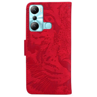 For Infinix Hot 20i Tiger Embossing Pattern Leather Phone Case(Red)