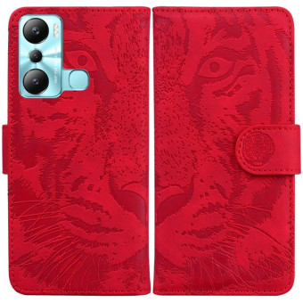 For Infinix Hot 20i Tiger Embossing Pattern Leather Phone Case(Red)