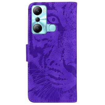 For Infinix Hot 20i Tiger Embossing Pattern Leather Phone Case(Purple)