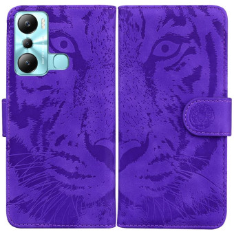 For Infinix Hot 20i Tiger Embossing Pattern Leather Phone Case(Purple)