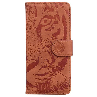 For Infinix Hot 20i Tiger Embossing Pattern Leather Phone Case(Brown)