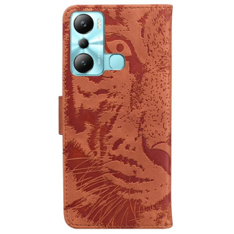 For Infinix Hot 20i Tiger Embossing Pattern Leather Phone Case(Brown)