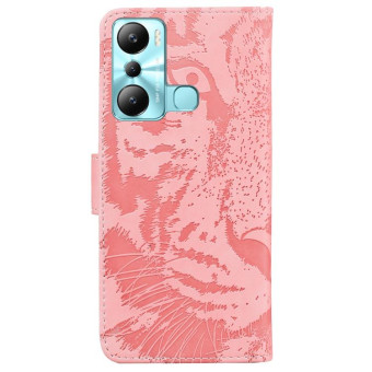 For Infinix Hot 20i Tiger Embossing Pattern Leather Phone Case(Pink)