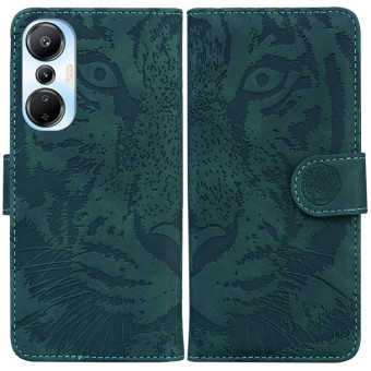 For Infinix Hot 20s Tiger Embossing Pattern Leather Phone Case(Green)