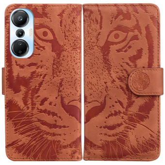 For Infinix Hot 20s Tiger Embossing Pattern Leather Phone Case(Brown)