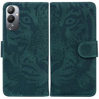 For Tecno Pova 4 Tiger Embossing Pattern Leather Phone Case(Green)