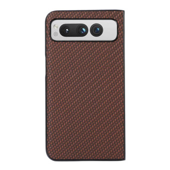 For Google Pixel Fold Carbon Fiber Texture Shockproof Phone Case(Brown)