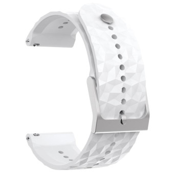 For Suunto 9 Rhombus Texture Silicone Watch Band(White)