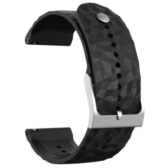 For Suunto 9 Rhombus Texture Silicone Watch Band(Black)