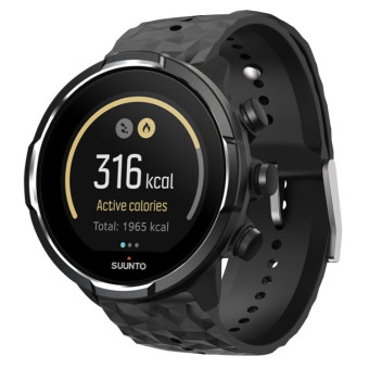 For Suunto 9 Rhombus Texture Silicone Watch Band(Black)