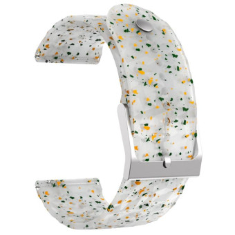 For Suunto 9 Rhombus Texture Silicone Watch Band(Green Orange White)