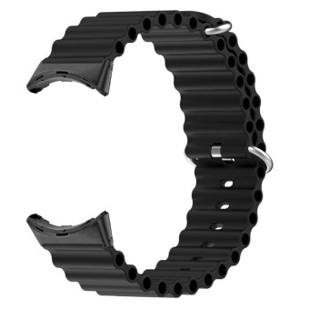For Google Pixel Watch Ocean Silicone Watch Band(Black)