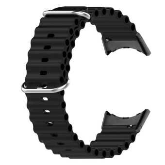 For Google Pixel Watch Ocean Silicone Watch Band(Black)