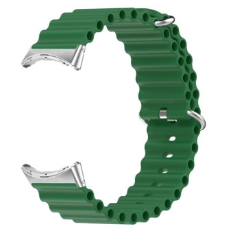 For Google Pixel Watch Ocean Silicone Watch Band(Army Green)