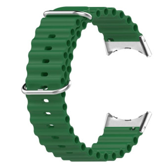 For Google Pixel Watch Ocean Silicone Watch Band(Army Green)