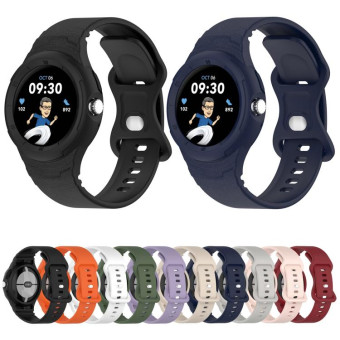 For Google Pixel Watch Leather Texture Silicone Integrated Watch Band(Light Pink)