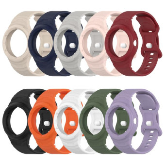 For Google Pixel Watch Leather Texture Silicone Integrated Watch Band(Light Pink)