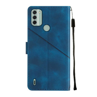For Nokia C31 Skin-feel Embossed Leather Phone Case(Blue)