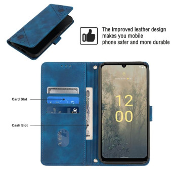 For Nokia C31 Skin-feel Embossed Leather Phone Case(Blue)