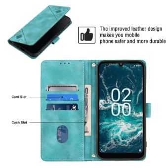 For Nokia C200 Skin-feel Embossed Leather Phone Case(Green)