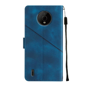 For Nokia C200 Skin-feel Embossed Leather Phone Case(Blue)