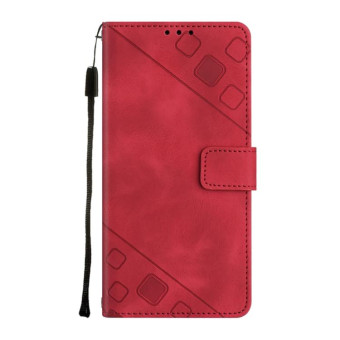 For Nokia C200 Skin-feel Embossed Leather Phone Case(Red)
