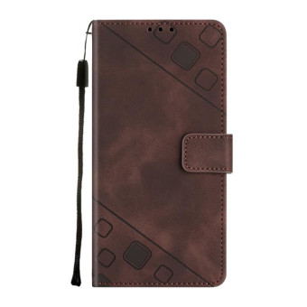 For Nokia C200 Skin-feel Embossed Leather Phone Case(Brown)