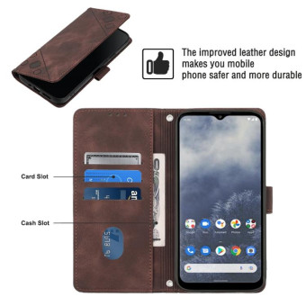 For Nokia G100 Skin-feel Embossed Leather Phone Case(Brown)