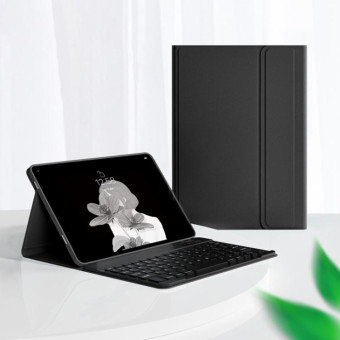 For Lenovo Tab M10 Plus 10.6 3rd Gen 2022 LX106 Square Keys Detachable Bluetooth Keyboard Leather Tablet Case(Black)