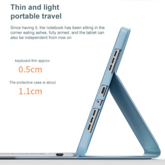 For Lenovo Tab M10 Plus 10.6 3rd Gen 2022 LX106 Square Keys Detachable Bluetooth Keyboard Leather Tablet Case(Blue)