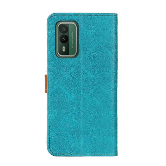 For Nokia XR21 European Floral Embossed Flip Leather Phone Case(Blue)