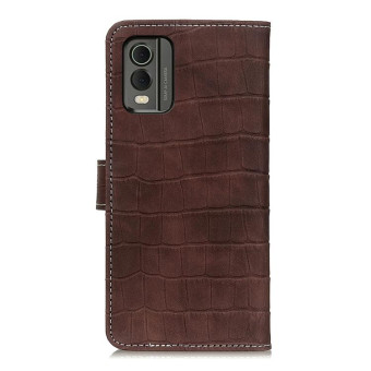 For Nokia C32 4G Magnetic Crocodile Texture Horizontal Flip Leather Phone Case(Brown)