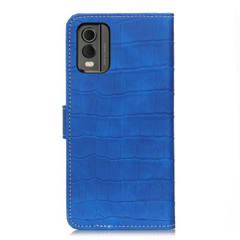 For Nokia C32 4G Magnetic Crocodile Texture Horizontal Flip Leather Phone Case(Blue)