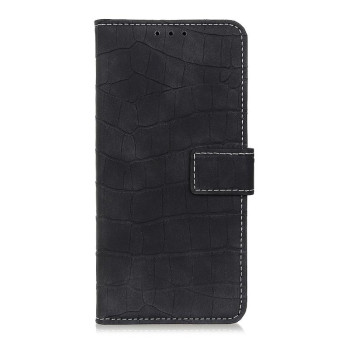 For Nokia C32 4G Magnetic Crocodile Texture Horizontal Flip Leather Phone Case(Black)