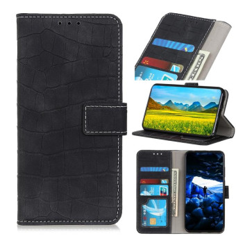 For Nokia C32 4G Magnetic Crocodile Texture Horizontal Flip Leather Phone Case(Black)