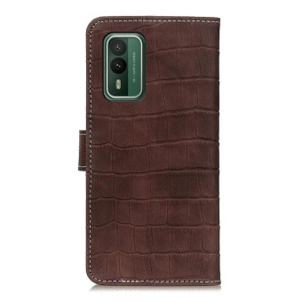 For Nokia XR21 Magnetic Crocodile Texture Horizontal Flip Leather Phone Case(Brown)