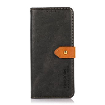 For Nokia C22 4G KHAZNEH Dual-color Cowhide Texture Flip Leather Phone Case(Black)