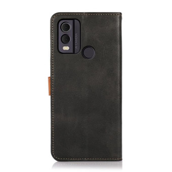 For Nokia C22 4G KHAZNEH Dual-color Cowhide Texture Flip Leather Phone Case(Black)