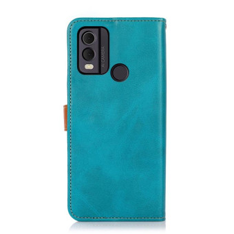 For Nokia C22 4G KHAZNEH Dual-color Cowhide Texture Flip Leather Phone Case(Blue)