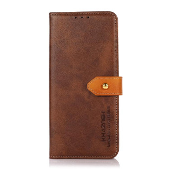 For Nokia C22 4G KHAZNEH Dual-color Cowhide Texture Flip Leather Phone Case(Brown)