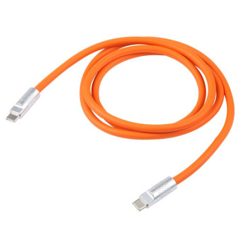 Mech Series 120W USB-C / Type-C to USB-C / Type-C Metal Plug Silicone Fast Charging Data Cable, Length: 1.2m(Orange)